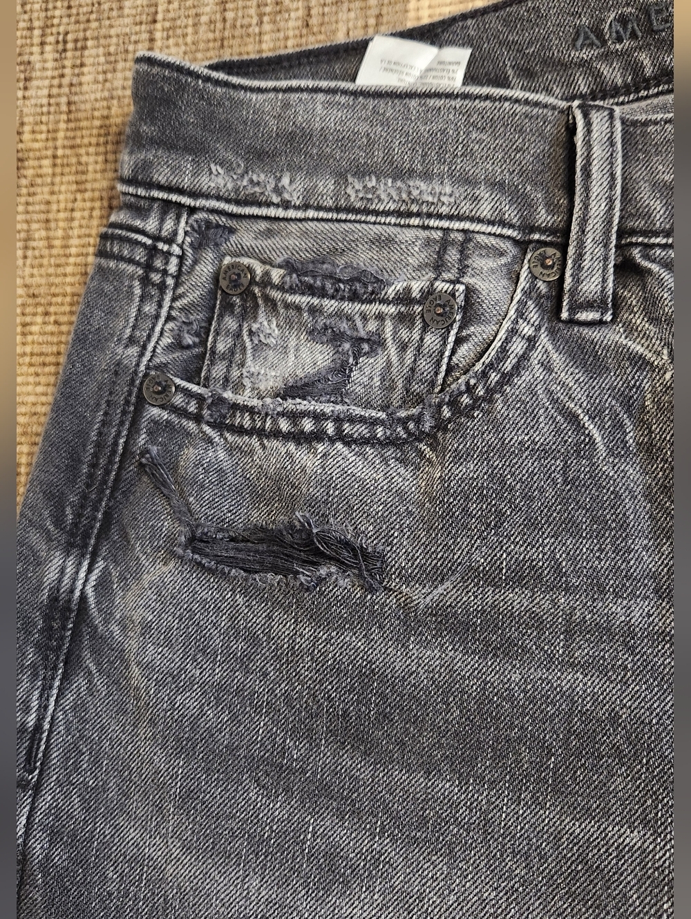 American Eagle Strigid Ex-Boyfriend Jean Distressed US 2 Regular - Picture 6 of 11